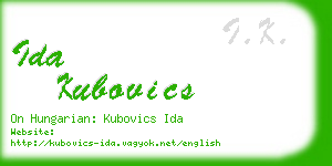 ida kubovics business card